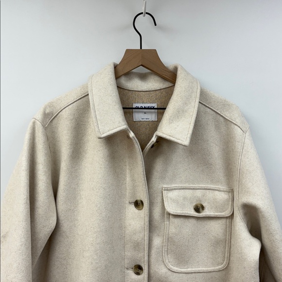 NWOT Old Navy Soft-Brushed Shacket Button-Up Shirt Jacket Oatmeal XL - Picture 4 of 9